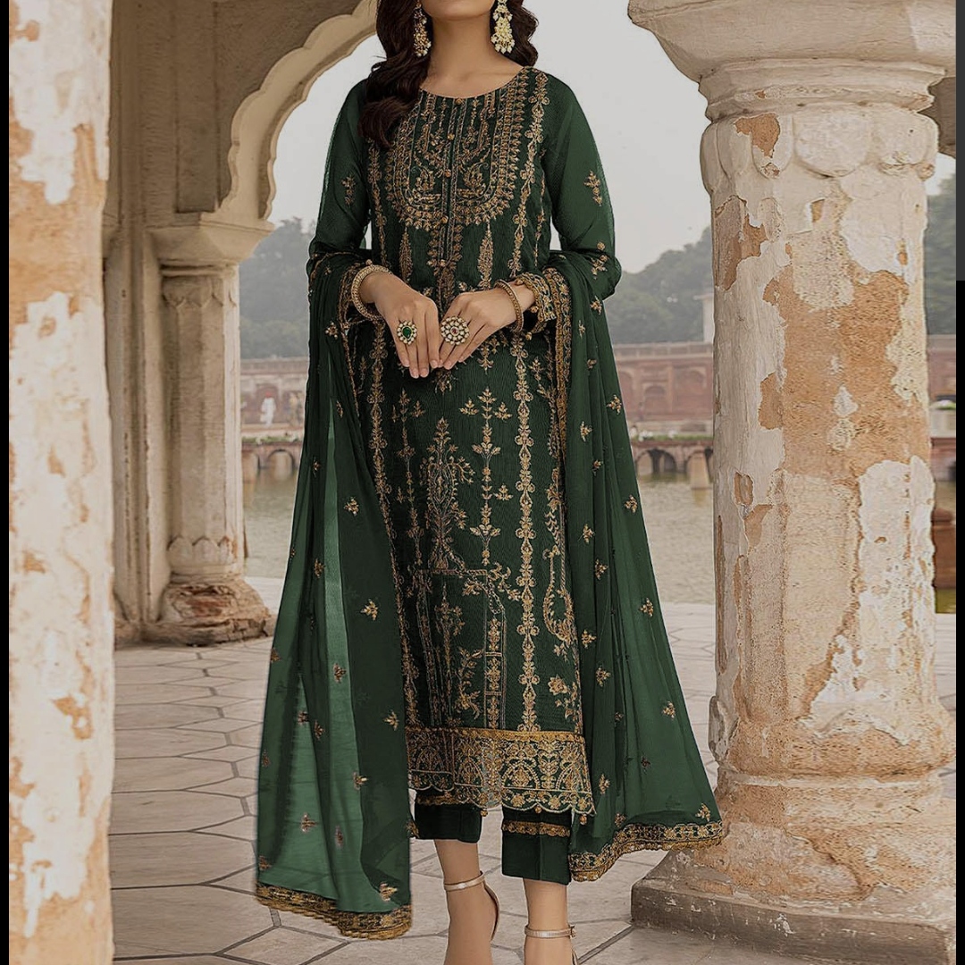 Cutwork long suits& Dupatta,Bazu