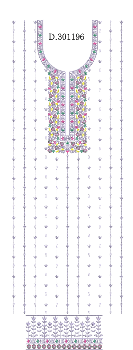 Multi Neck Butti Lace 
