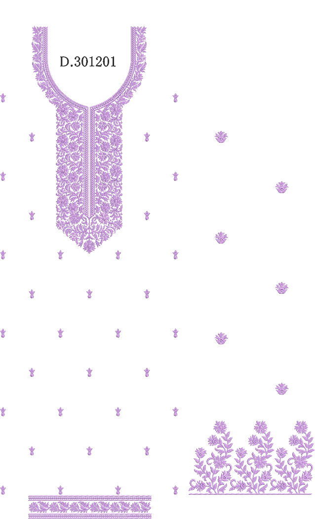 Multi Neck Butti Lace 