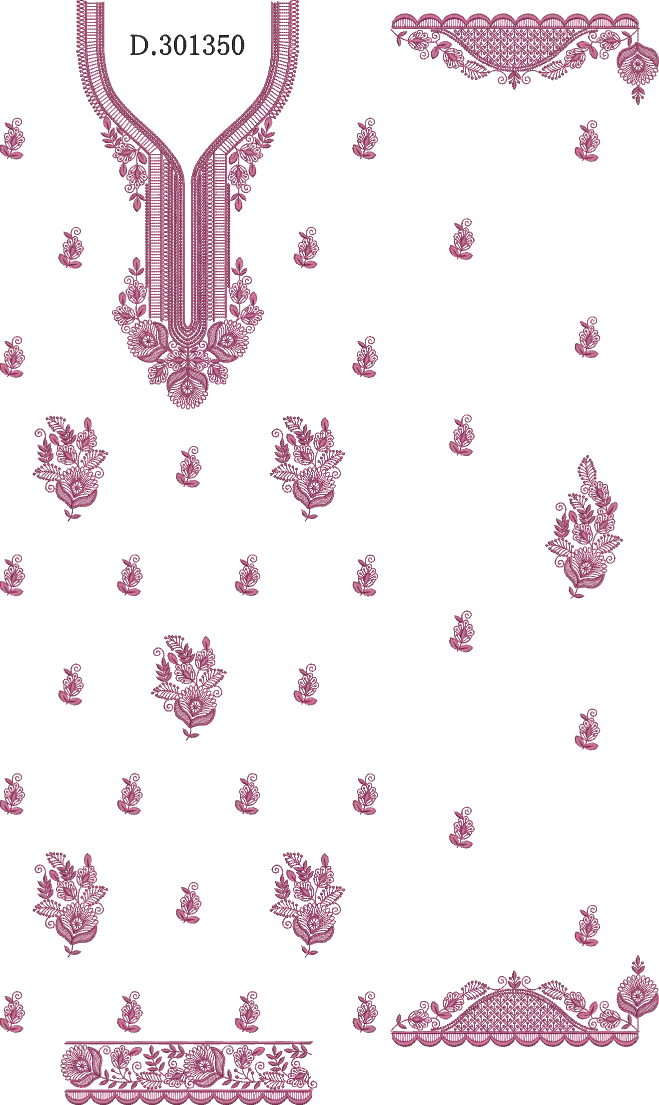 Multi Neck Butti Lace 