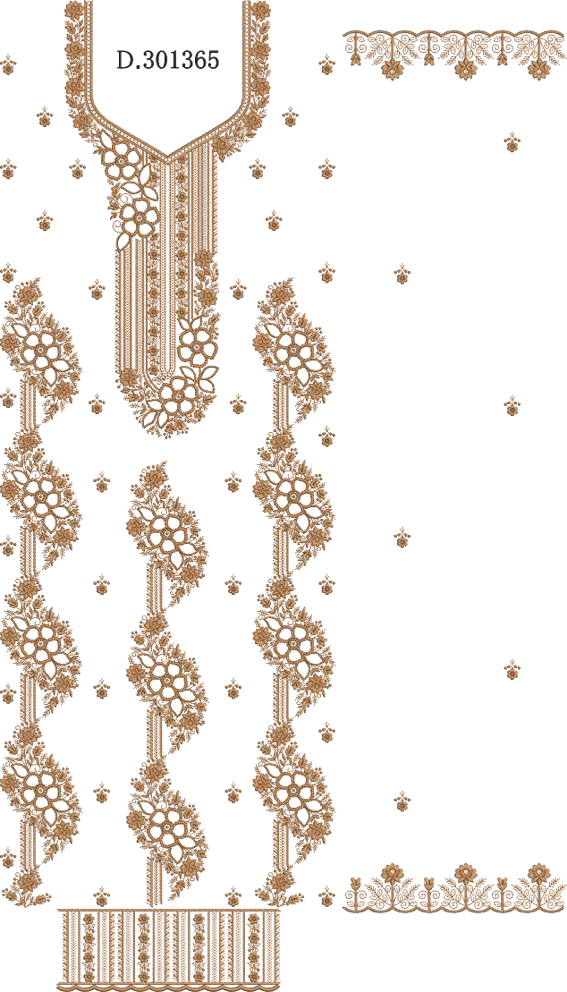 Fancy Long suits cutwork 