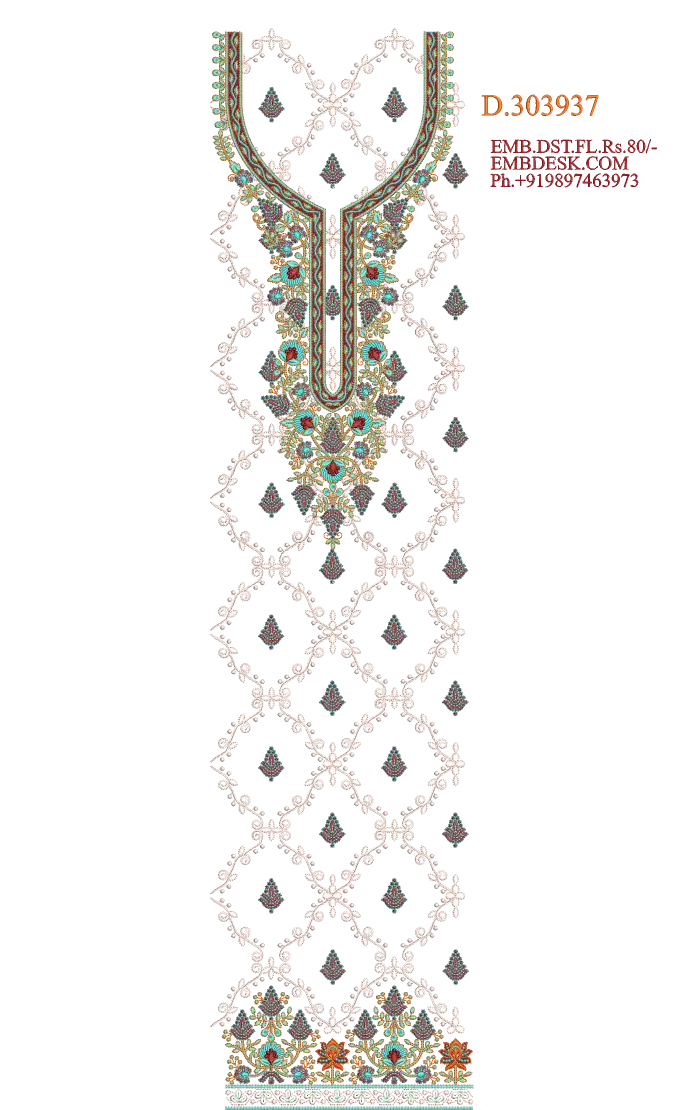 Beautiful neck panjabi suit